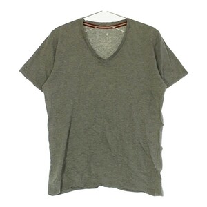 【22611】green label relaxing グリーンレーベル リラクシング 半袖Tシャツ S グレー Vネック カジュアル シンプル 無地