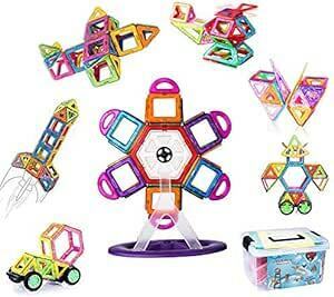 FlyCreat マグネットブロック おもちゃ 磁気おもちゃ 磁石ブロック ピタゴラスおもちゃ 男の子 女の子 子ども 子供 立体