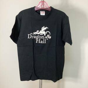 1449▼黒 Dragon Hall 半袖Tーシャツ綿100%◆US古着S/2