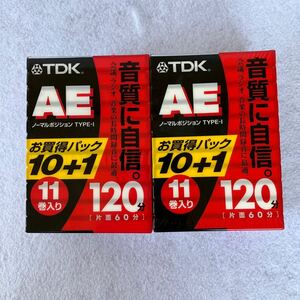 TDK オーディオカセットテープ AE 120分11巻パック [AE-120X11G] 2つセット　M