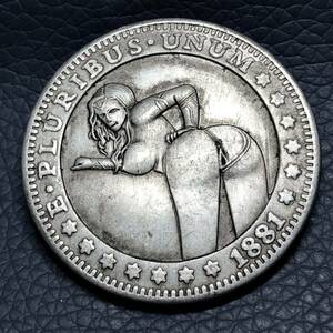 外国古銭　アメリカ 1881年 裸女　ONE DOLLAR イーグル　一円銀貨　大型銀貨 貿易銀 古銭 