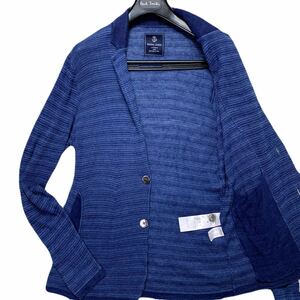 極 美品/リネン ●J.PRESS ジェイプレス Anchor Jacket テーラード アンコン ジャケット 編み込み メランジ ブルー 青 麻 春 夏 サマー M