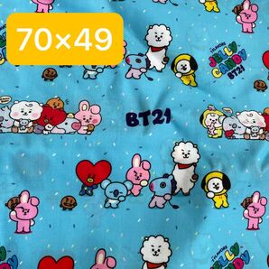 生地 ハギレ 約70×49 BT21 ジェリーキャンディ 水色