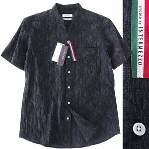  new goods Inter metso.. cold sensation Xylit Coolbotanikaru embroidery short sleeves shirt M. ash [I41793] INTERMEZZO spring summer men's summer . summer 