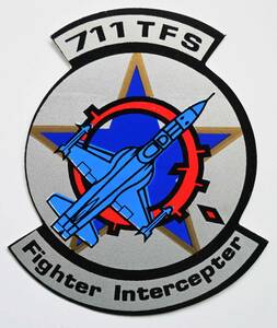  prompt decision [ dead stock Thai made ]711 TFS Fighter Interceptor fighter (aircraft) sticker / silver × blue /45×78mm