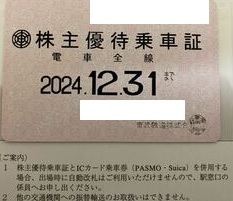 最新の東武鉄道株主優待乗車証（電車全線）