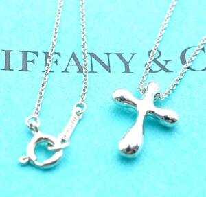 Tiffany & Co. ティファニー ティアドロップクロス ネックレス スターリングシルバー925 銀 2.8g 4049