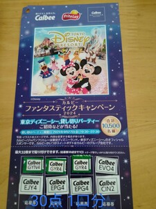  application ticket 30 point 1. minute * Calbee fan ta stick campaign 2024 Tokyo Disney si-.. cut . party, ticket etc. present ..! prize 