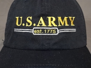 激レア USA購入 ご存知 アメリカ陸軍【U.S. ARMY】【COUNTRY WEST POINT】ワッペン付 ロゴ刺繍入り キャップ 黒 中古良品