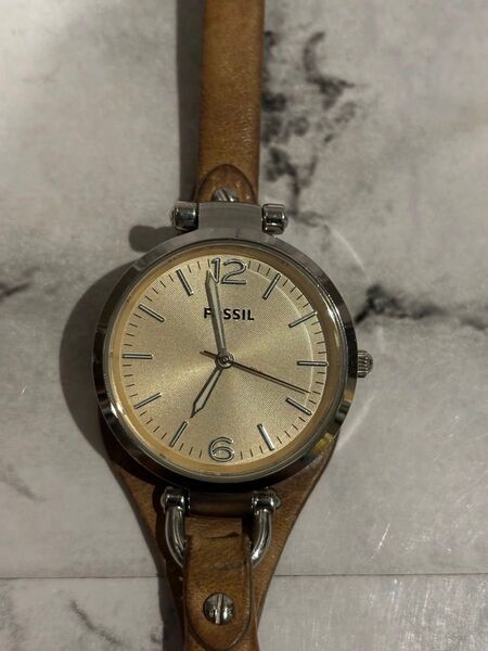 FOSSIL GEORGIA 腕時計 クオーツ ピンクゴールド ブラウン
