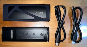 UGREEN M.2 SSD 外付けケース アルミ シリコンラバー付き 工具不要 USB3.2 ケーブル付き