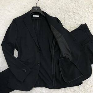  rare XL size UNITED ARROWS United Arrows setup suit thin Anne navy blue jacket black group plain large size 