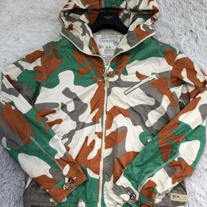  rare XL size beautiful goods DIESEL diesel camouflage nylon Parker Zip up f-ti- jacket men's white group large size 
