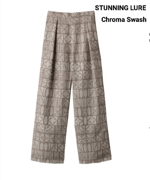 STUNNING LURE*スタニングルアー*Chroma Swash*タックワイドパンツ*ブッチャーワイドパンツ*サイズ2*総柄*レディース*洗えます
