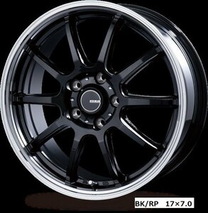 インターミラノ インフィニティF10 30/50系プリウス/86他 17インチ アルミホイール 4本セット 17×7.0J +48 PCD100 5穴 BK/RP 送料無料！