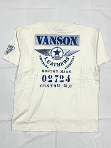 VANSON バンソンTee 半袖Tシャツ NVST-2207 ナチュラル ホワイト XLサイズ