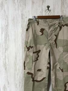 atP130*[90s 1997 year camouflage military cargo pants ]UNICOR BEAUMONT TEXAS multicolor M combat camouflage 