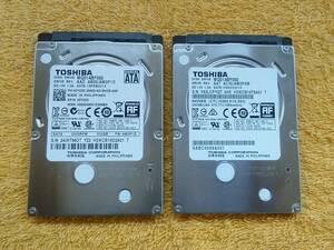 ■TOSHIBA 2.5HDD 500GB 5400RPM 7mm★18114/14410時間 2個セット正常確認■