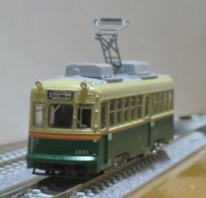  railroad collection Hiroshima electro- iron 1900 shape 1901 number car iron kore power mileage .1 3 5 7 number line green m- bar . mileage Kyoto city electro- transfer active service car 