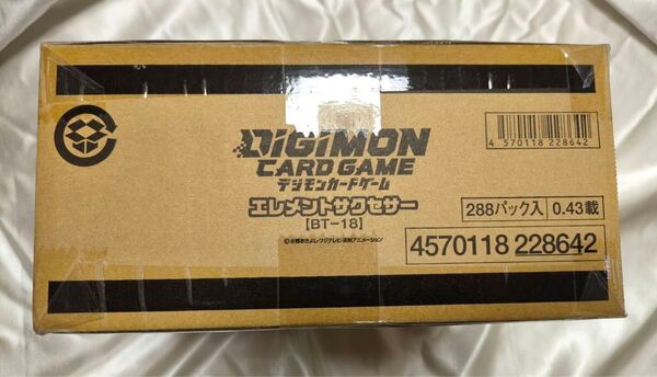新品未開封 デジモンカードゲーム エレメントサクセサー BT-18 1カートン