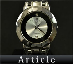 178287* operation not yet verification Salvatore Marra Salvatore Marra men's watch wristwatch quartz Date SM-8011 SS tungsten silver / D