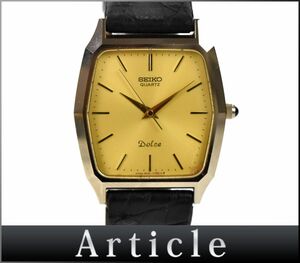 177540* operation verification settled SEIKO Seiko Dolce wristwatch quartz 6030-5480 SS leather leather Gold silver black men's / D