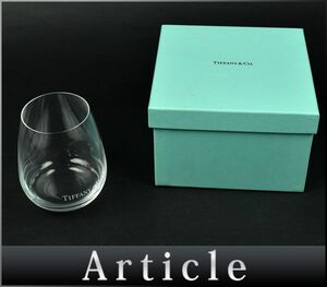 180689〇美品 Tiffany&co ティファニー ロゴ タンブラー コップ グラス ガラス クリスタル クリア テーブルウェア 食器 箱付/ H