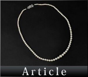 178439* beautiful goods MIKIMOTO Mikimoto pearl necklace accessory pearl white silver lady's fashion formal / E