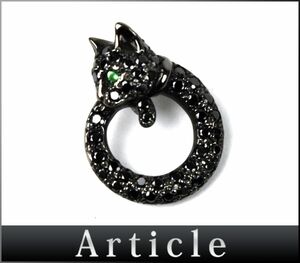 172253* beautiful goods Justin Davis Justin Davis cat pendant top accessory Sv925 black lady's cat / E