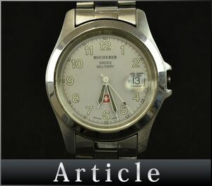 H0611* operation not yet verification CARL F. BUCHERER Karl F.b spatula men's watch wristwatch quartz Date 955.905 SS silver men's / D