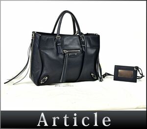 178671* BALENCIAGA Balenciaga бумага A6 2WAY ручная сумочка сумка на плечо 370926 кожа кожа темно-синий женский / B