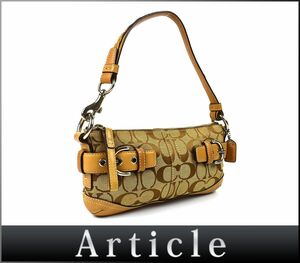 178809* COACH Coach signature shoulder bag shoulder .. handbag 5107 canvas leather leather beige Brown lady's / B