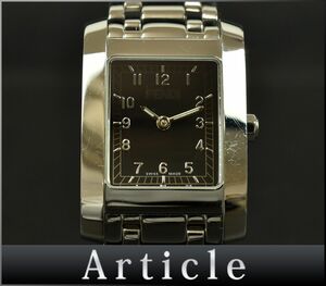 178241◆美品 動作確認済 FENDI フェンディ レディースウォッチ 腕時計 クォーツ 7000L 2針 アナログ SS ブラック シルバー/ D