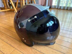 ジェットヘルメット バブルシールド SGマーク適合品 ブラウン/アイボリー フリーサイズ BB-004