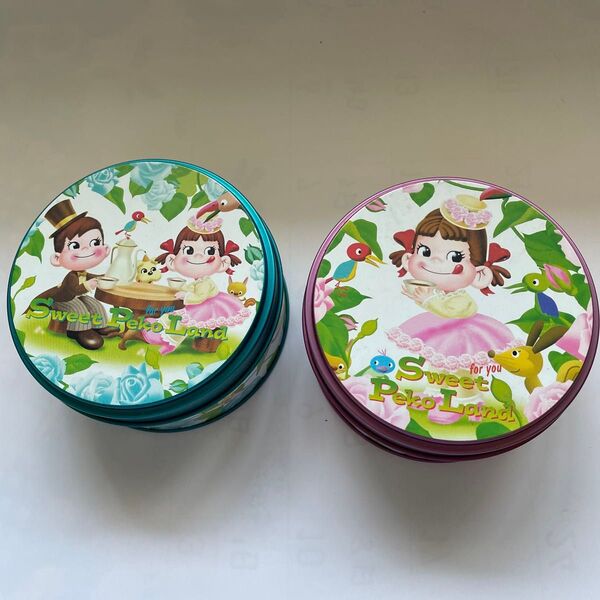 ペコちゃんお菓子の空き缶2個セット