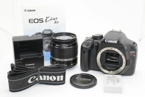 ■良品■キヤノン Canon EOS Kiss X4 ボディ Body + EF-S 18-55mm F3.5-5.6 IS 1800万画素 APS-C デジタル一眼レフ レンズキット #Z3568