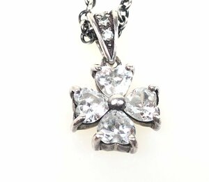  Anna Sui ANA SUI Heart Stone clover necklace silver 925 YAS-8107