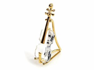  Swarovski SUWAROVSUKI crystal виолончель струнные инструменты произведение искусства украшение подставка есть длина 4.7cm Gold цвет YZ-417