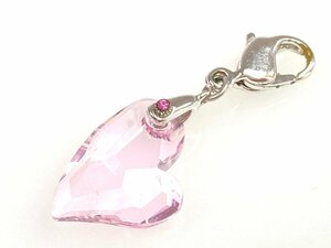  Swarovski SWAROVSKI crystal Heart очарование подвеска с цепью прозрачный розовый серебряный цвет YAS-11318