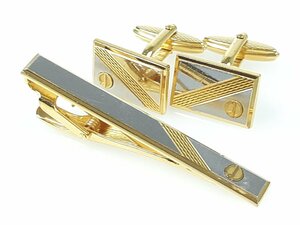  Dunhill dunhill mirror necktie pin cuffs set silver color × Gold color YMA-1098K