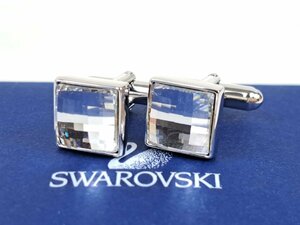  прекрасный товар Swarovski SWAROVSKI квадратное crystal запонки кафф links серебряный цвет YMA-1317
