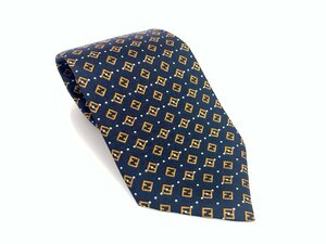  Fendi FENDI Logo общий рисунок шелк галстук темно-синий ..:10cm YNT-944