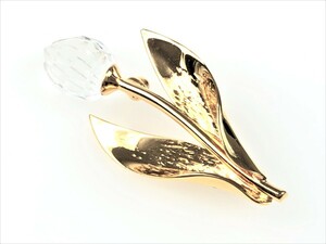  Swarovski SWAROVSKI crystal тюльпан брошь Gold цвет ширина :4.YAS-4925