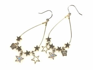 アナスイ　Anna Sui　ラインストーン　スター/星　ロゴ　ピアス　シルバーカラー　YAS-10333