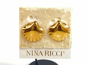 ニナリッチ　NINA　RICCI　シェル型　イヤリング　ゴールドカラー　YAS-10476