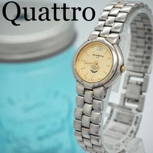 103 Quattro cuatro clock lady's wristwatch antique 2P diamond 