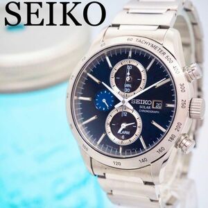 111【美品】SEIKO セイコー時計　メンズ腕時計　クロノグラフ　アラーム