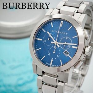 275[ beautiful goods ]BURBERRY Burberry box attaching men's wristwatch chronograph 