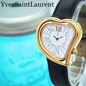 309[ beautiful goods ] Yves Saint-Laurent clock lady's wristwatch Heart original band 