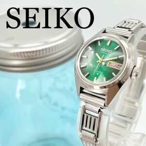 344 SEIKO セイコー時計　ヴィンテージ　レディース腕時計　自動巻き　緑